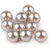 Dekoračné guličky / perly bez dierok na nalepenie Ø8; 10 mm šedobežová 20ks