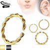 Šperky eshop - Oceľový piercing do nosa, špirálovito zatočený krúžok, rôzne farby AC21.08 - Hrúbka x priemer: 1 mm x 10 mm, Farba: Čierna