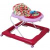 Detské chodítko Baby Mix s volantom a silikónovými kolieskami tmavo ružové
