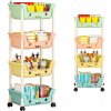 Organizér, regál na hračky s kolieskami, 4 police (D600)