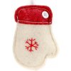 Ozdoba na vianočný stromček z filcu - rukavica biela