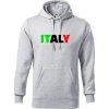 Italy Nápis - Mikina pánska Cape s kapucňou - XL ( Svetlosivý melír )