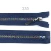Dúhový kostený zips šírka 5 mm dĺžka 40 cm - 1 ks - modrá tmavá - 330 modrá tmavá