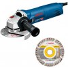 BOSCH Uhlová brúska 125 mm GWS 1400 s mäkkým štartom / 1400 W + diamantový rezací kotúč