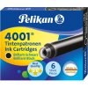 Pelikan 4001 standard - atramentová náplň - 6 ks - nevymazateľný atrament - čierna