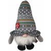Hračka Dog Fantasy Winter Tale trpaslík pískací šedivý 30cm