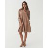 Magic Linen Ľanové šaty VILNIUS v pastelovo hnedej farbe Velikost: L