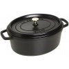 Oválny liatinový hrniec Staub 31 cm, čierny