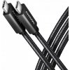 Axagon BUCM32-CM10AB USB-C USB-C, USB 3.2 Gen 2, PD 100W 5A, 4k HD, ALU, 1m, černý