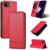 Peňaženkové kožené puzdro AZNS Calf na iPhone 16e - Červená