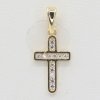 Zlatý prívesok so zirkónmi krížik OP003 (585/1000) 0.6 g