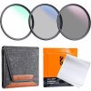 K&F Concept K&F 62mm MCUV+CPL+ND4 Lens Filter Kit s Lens Cleaning Cloth a Filter Bag Nano-Klear