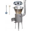 Home Cook kotol na guláš a zabíjačku nerez 1,2 mm 40 l, pokrievka nerez 54 cm INOX, Home Cook vysoká kotlina nerez 45 cm LUXUS, vareška 50 cm SMREK, naberačka antikor INOXOX