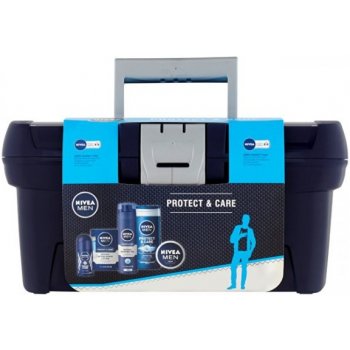 Nivea Men Protect & Care sprchový gél 250 ml + voda po holení 100 ml + antiperspirant roll-on 50 ml + univerzálny krém Men Creme 150 ml + gél na holenie 200 ml + box na náradie darčeková sada