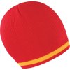 Result Headwear Čepice R 368X s kontrastními pruhy COT-28368X94199 Červená/bílá