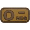 MFH nášivka krvná skupina 3D 0 negative khaki 5x2,5cm