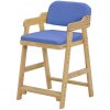 Výškovo nastaviteľná detská stolička s čalúnením - prírodná