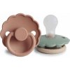 Frigg Dvojbalenie cumlíkov frigg daisy rose gold/ willow, 0-6m, silikón