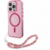 Guess IML Glitter Strap MagSafe zadný kryt pre iPhone 16 Pro Max Pink