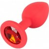 You2Toys Colorful Joy Jewel Red Plug, silikónový análny kolík 7,2 x 2,7 cm