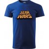 Sablio Tričko s potlačou Star Wars oranžový text - modré 5XL