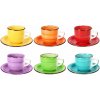 HIT Hrnčeky na cappuccino s podšálkami sada 12 ks 250 ml COLOURS