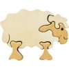 Fauna vkládací puzzle z masivu malá ovečka bílá