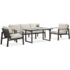 Furrore LOTUS DINING 3+1 záhradná sedacia súprava, tmavosivá 004550