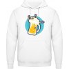 AWDis Hoodie Mikina - Motív - Pivo so smrtkou - Arktická biela - M - Pánske