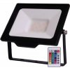 AVIDE Prémiový stmievateľný LED reflektor čierny 30 W RGB, hmlové sklo, s diaľkovým ovládaním