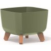 PROSPERPLAST Kvetináč GRACIA SQUARE 29cm zemitě zelený