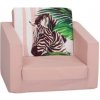 Mama Kiddies Jednolôžková rozkladacia pohovka - Zebra on Pink