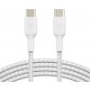 BELKIN kabel oplétaný USB-C - USB-C, 1m, bílý CAB004bt1MWH