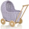 lovel Prútený kočík pre bábiky fialový