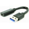 Gembird adaptér USB-C (F) na USB A 3.0/2.0 (M), 0.1m kábel, čierny A-USB3-AMCF-01