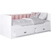 ArtAJ Rozkladacia posteľ EMMELINE s matracom | biela/ružová 80 x 200 cm