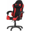 Autronic KA-R209 RED Herné kreslo, permanent contact mechanizmus s polohovou aretáciou, čierna a červená látka, plastový kríž