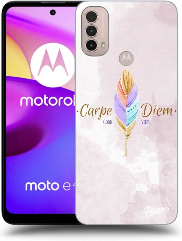 Púzdro Picasee silikónové Motorola Moto E40 - Carpe Diem čierne