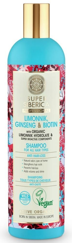 Natura Siberica Limonnik Ginseng & Biotin šampón proti padaniu vlasov 400 ml