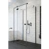 RADAWAY ESSENZA BLACK KDJ+S 110cm ľavé dvere do kombinácie / sprchový kút trojstranný, profil čierny, sklo číre, 1385023-54-01L