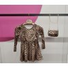 Dievčenské šaty s leopardím vzorom 158 (12-13 rokov)