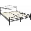 tectake 404516 kovová posteľ dvojlôžková romance vrátane lamelových roštov - 200 x 180 cm, čierna/čierna