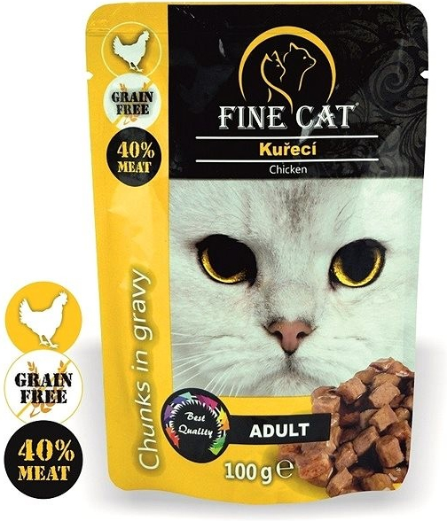 FINE CAT GRAIN-FREE Adult KURACIE v omáčke 22 x 100 g