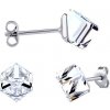 Silvego Strieborné náušnice kocky Swarovski® Crystals 6 mm Crystal CAL VSW4841E6PDC