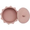 Malý Ježko Detská silikónová miska s pokrievkou Slniečko – Powder Pink