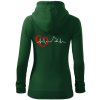 Nemecký ovčiak ekg - Mikina dámska trendy zipper s kapucňou - 2XL ( Fľaškovozelená )