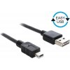 Delock USB, USB 2.0 USB-A zástrčka, USB Mini-B zástrčka, 3m, černý