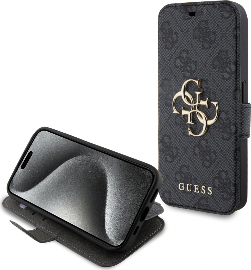 Guess 4G Metal Logo iPhone 15 Pro, Sivé