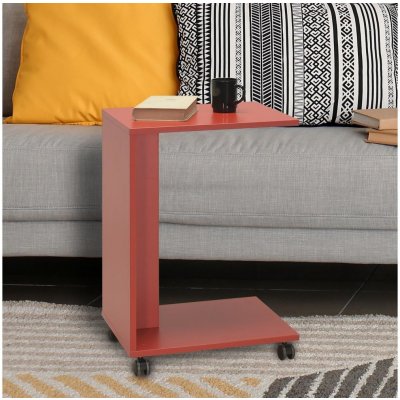 Adore Furniture | Odkladací stolík 65x35 cm červená | AD0137