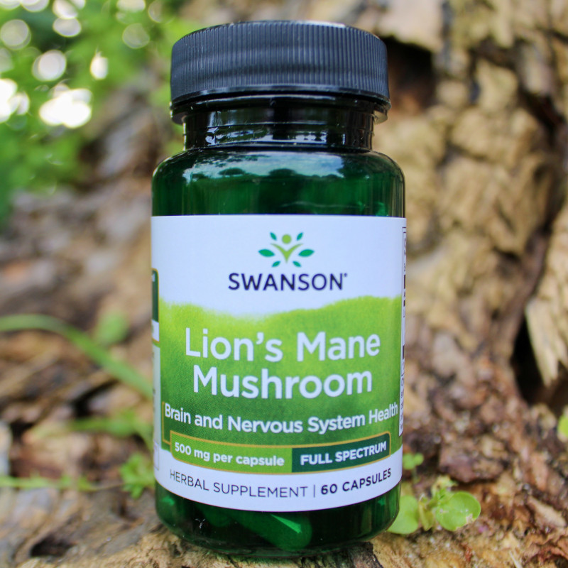 Swanson Full Spectrum Lion´s Mane Mushroom Korálovec ježatý 500 mg 60 kapsúl